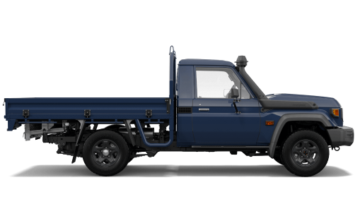 A blue Toyota LandCruiser 70.